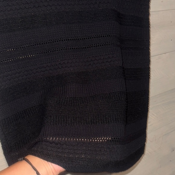 Alfani Black Ribbed Muscle Tee - Picture 8 of 9